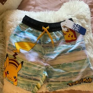 Pokemon Kids Swim Shorts - Blue, Yellow, Black